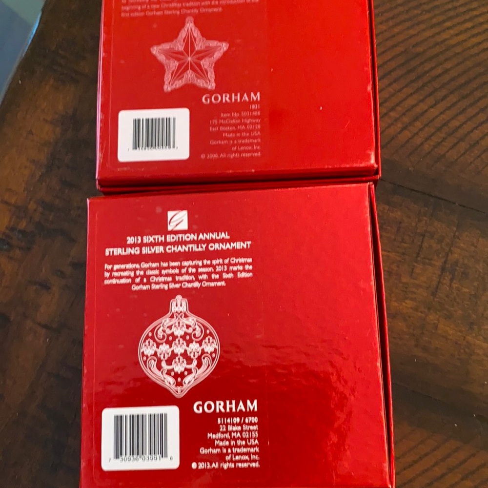 Gorham Chantilly Sterling ornaments